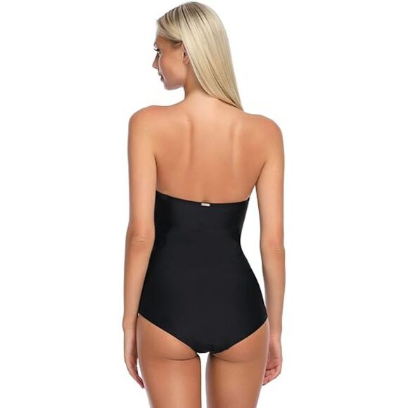RELLECIGA Vintage Inspired Strapless Tummy Control 1pc Swimsuit Swimwear SZL:NWT - Picture 3 of 16